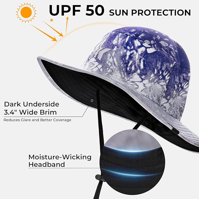 KastKing Sol Armis UPF 50 ブーニーハット - 日よけ帽、フィッシングハット、ビーチ＆ハイキングハット、パドリング