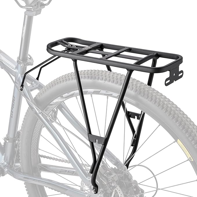 CXWXC Rear Bike Rack - Bike Cargo Rack for Disc Brake/Non-Disc Brake Mount - 66lbs Bicycle Pannier Touring Carrier Rack for 26"-27.5” or 29" Frames