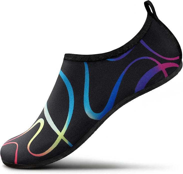 SEEKWAY Water Shoes Women Men Adult Quick-Dry Aqua Socks Barefoot Non Slip for Beach Swim River Pool Lake surf Black SK002(U)