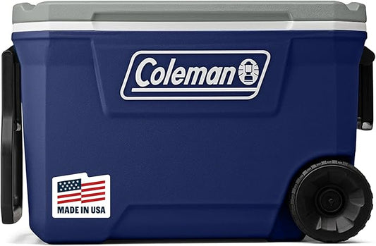Coleman Classic Series 車輪付き保冷機能付きポータブルクーラー、最大5日間保冷、漏れ防止、62クォート