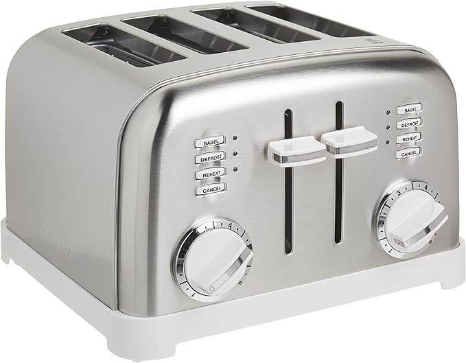 Cuisinart CPT-180WP1 4スライス メタルクラシックトースター、ホワイト/ステンレススチール