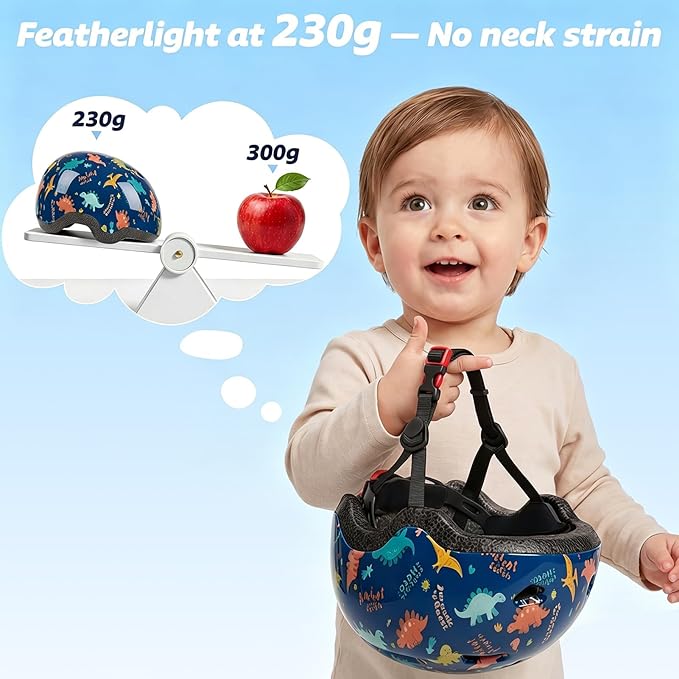 Toddler Helmet with Knee Pads and Elbow Pads Set for Kids Age 1-3, Adjustable Infant Baby Bike Helmet for Girls Boys for Balance Bike, Scooter, Bicycle
