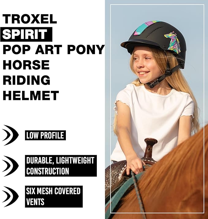 Troxel Spirit Full Coverage Horse Riding Helmet, Low-Profile Adjustable Design, Safety Horseback Riding Gear