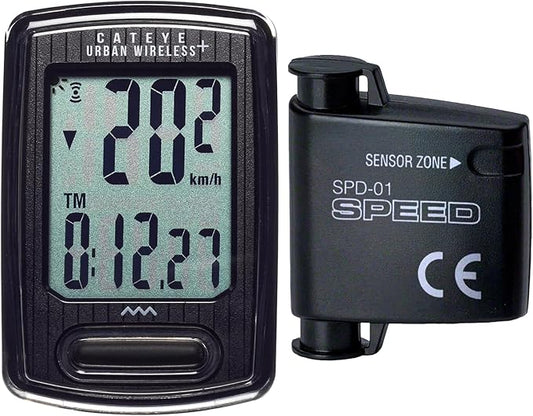 CATEYE Urban Wireless+ Bike Computer – Wireless Speedometer with Backlight, Calorie Tracking, FlexTight™ Mount, Auto Start/Stop, 1 Year Battery Life, for Road, MTB, Gravel Cycling