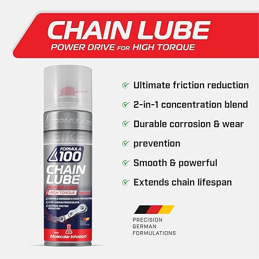 Power Drive Spray eBike Chain Lube – Lubricant for Electric Bikes – Durable Corrosion & Wear Protection, Friction Reduction, Race Day Blend – 300ml Aerosol (10.14 oz)