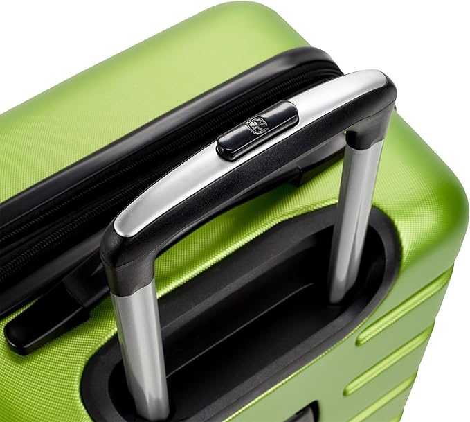 SwissGear 7366 Signature Hardside Expandable Luggage with Spinner Wheels, TSA Lock, Green, Checked-Medium 23-Inch