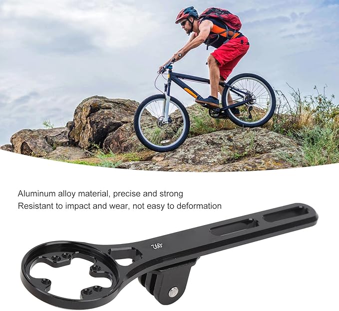 Out Front Bike Computer Mount, Universal Handlebar Bike Mount Compatible with Garmin GPS Bike Computer Gopro Action Camera for Road Mountain Bike with 4 Adapters.