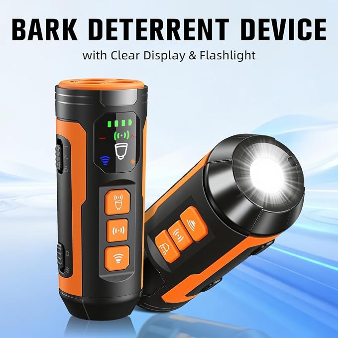 Dog Bark Deterrent Devices, 3X-Fast Anti Barking, 50 FT Range, LCD Screen, LED Flashlight, Type-C Charging, Portable Training Tool to Correct Bad Behaviors