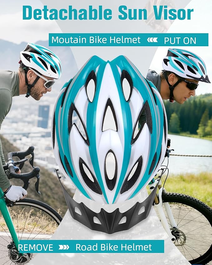 Zacro Adult Bike Helmet, Lightweight Bicycle Helmet with Removable Pads and Visor, CPSC Certified Safety Helmet for Men Women, Mountain Road Cycling Helmet for Adult