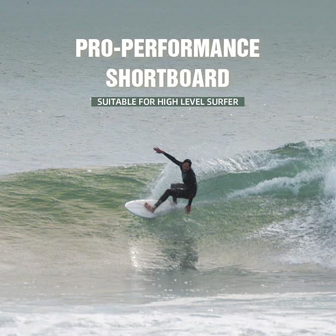 5'8''/6'1" Shortboard 900 FRP with Fin Set and Leash High-Performance Epoxy Surfboard with Wood Stringer, EPS Core, and Carbon Lath