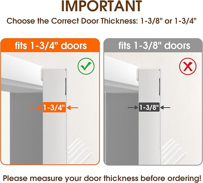 KitchLife Over The Door Hooks with 7" Extended Arms, Fits 1-3/4" Doors, J18U, Heavy Duty Bathroom & Closet Towel Rack, Double-Hooks Hanger 1 Pack, Glossy White