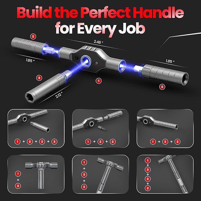 34 in 1 Magnetic Screwdriver Set, Magnetic Ratchet Screwdriver Set with Multi-Bit Ratcheting Handle & Bit Magnetizer, Compact Repair Tool Kit with Storage Case for Furniture, Computer, Bicycle and DIY