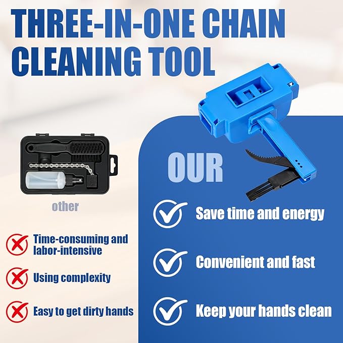 Nohumem] 5-in-1 Bike Chain Cleaner & Emergency Repair Tool Kit - Professional Bicycle Chain Scrubber, Gear Brushes, & 16-in-1 Multi-Tool - Complete Maintenance Set for Road, MTB, & E-Bikes (black)