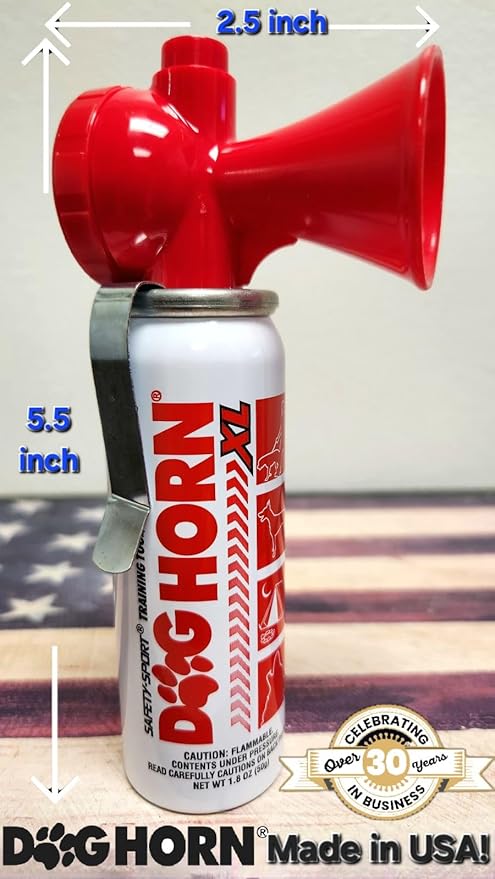 Genuine DOG HORN XL - Pet Training Air Horn. Stop Dog Fights, Scare Coyotes, Bear, & Other Wild Animals! Effective Outdoor Safety Alarm for Hiking, Biking, Camping, Boating, & More!