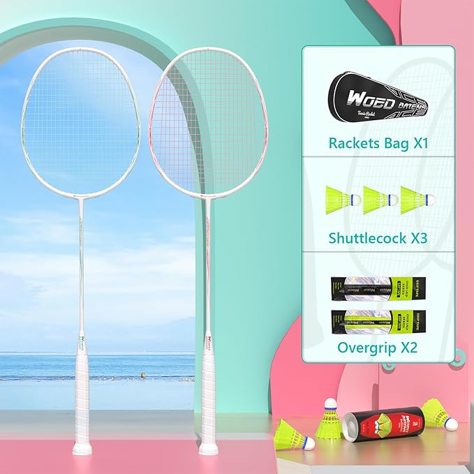 Professional Carbon Fiber Badminton Rackets Badminton Racquet for Backyards Gym