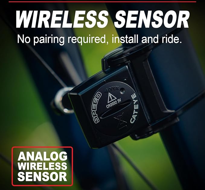 CATEYE Velo Wireless Bike Computer – Analog Wireless Cyclocomputer, Speedometer & Odometer, Calorie Tracking, Zip-Tie Mount, Auto Start/Stop, Programmable Odometer, Easy Setup for All Bikes