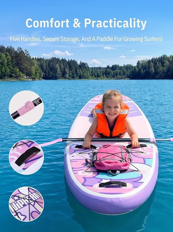 Niphean Inflatable Stand Up Paddle Board with SUP Accessories, Anti-Slip EVA Deck, 10’6’’ Inflatable Paddle Boards for Adults & Youth of All Skill Levels