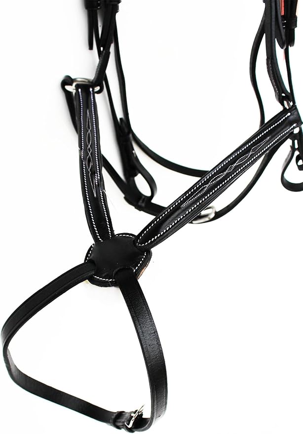 CHALLENGER Horse English Padded Leather Jumping Adjustable Figure 8 Bridle Full 803447