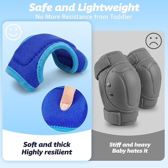Toddler Helmet with Knee Pads and Elbow Pads Set for Kids Age 1-3, Adjustable Infant Baby Bike Helmet for Girls Boys for Balance Bike, Scooter, Bicycle