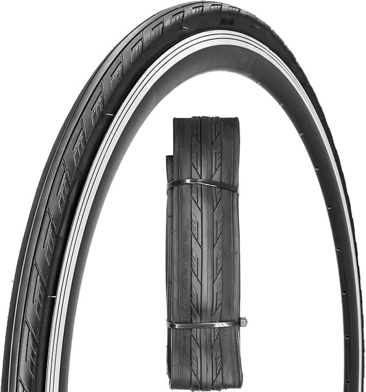 1 or 2 Pack 700X23C/25C/28C/35C Road Bike Tires with or Without 2 Inner Tubes Presta Valve and 2 levers for City Commuter Road Pavement Garden Trail Bike Tires