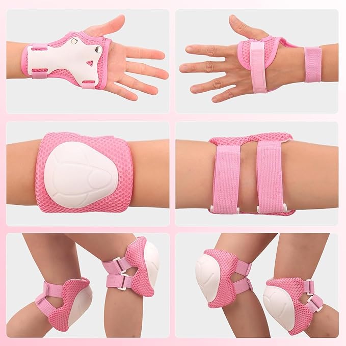 Knee Pads for Kids， Knee Pads and Elbow Pads Set Toddler 3-10 Years Protective Gear Set for Girls Boys with Wrist Guards for Skating Cycling Bike Rollerblading Scooter
