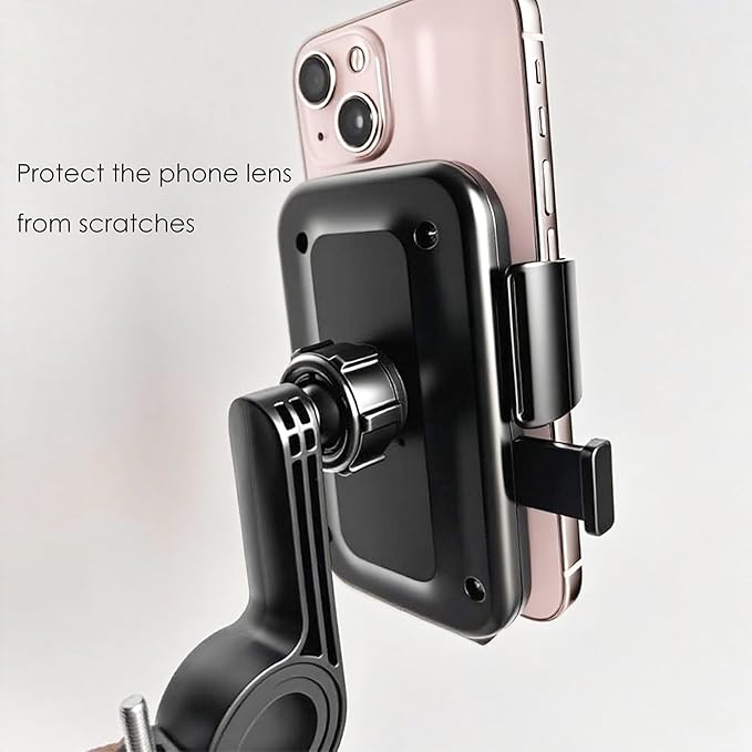 Bike Phone Holder 2 Pack, Mountain Motorcycle Phone Mount, 1s Lock & Quick Release Handlebar Cell Phone Cradle Clamp, Phone Clip for 4-6.9" Smartphones - Black (2)