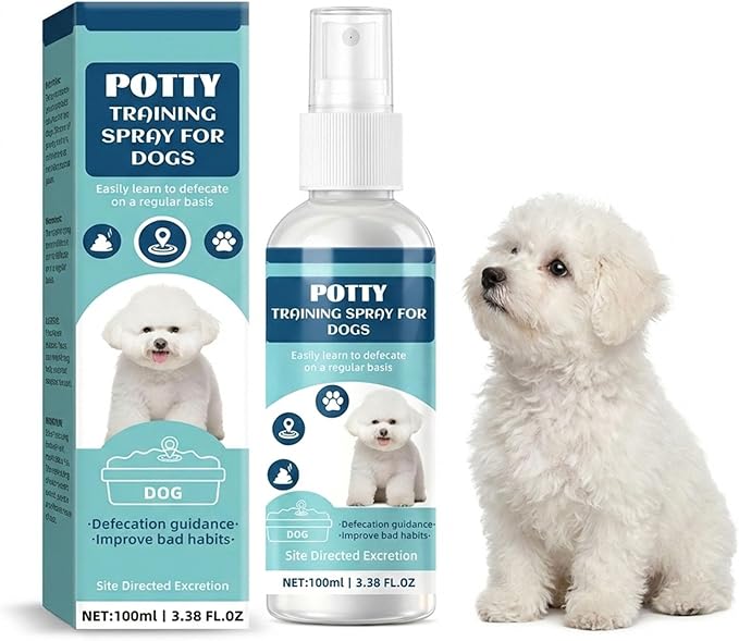 Dog Potty Training Spray - Fragrance-Free Alcohol-Free, Indoor & Outdoor Puppy Toilet Training Aid for All Ages & Breeds, 3.38 Fl Oz