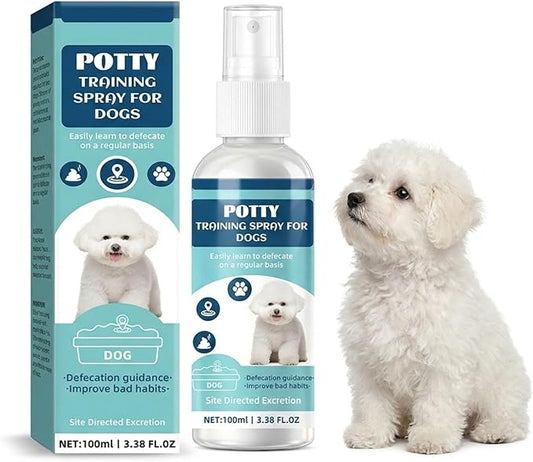 Dog Potty Training Spray - Fragrance-Free Alcohol-Free, Indoor & Outdoor Puppy Toilet Training Aid for All Ages & Breeds, 3.38 Fl Oz