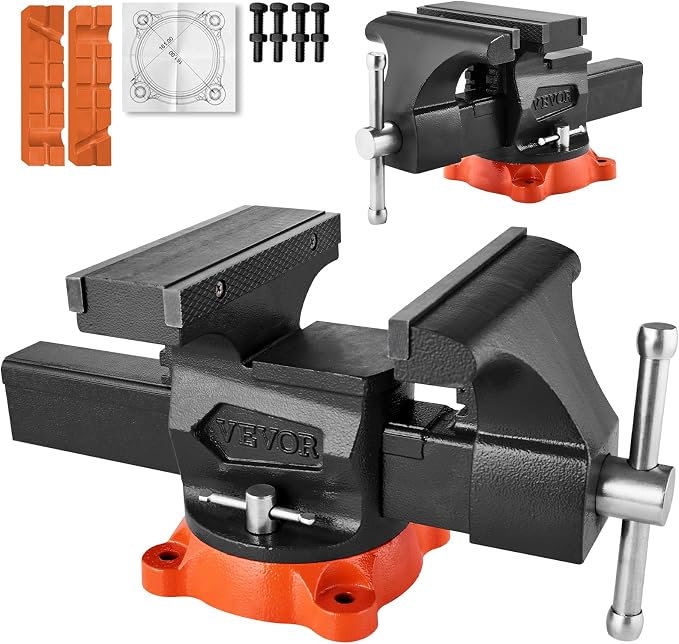 VEVOR Bench Vise 8 Inch Jaw Width Multipurpose with 360-Degree Swivel Base