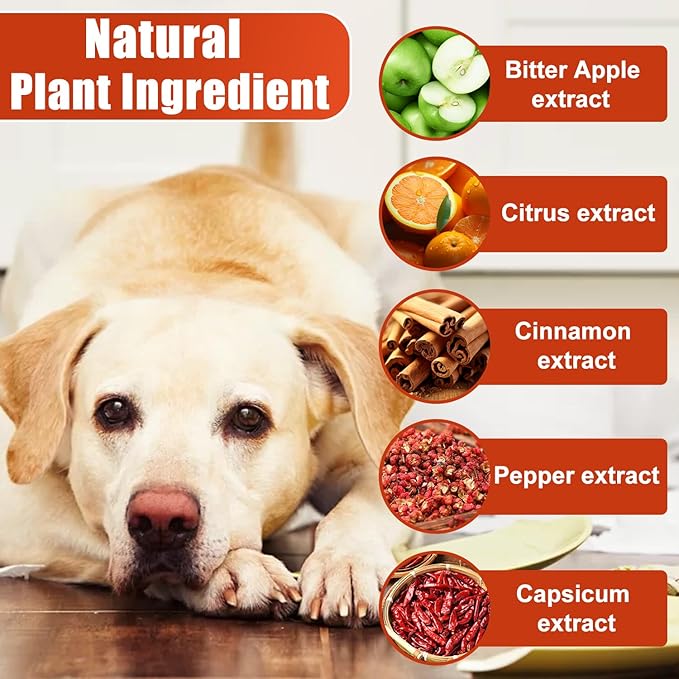 No Chew Spray for Dogs, 4.23 Oz Bitter Apple Spray for Dogs to Stop Chewing, Pet Deterrent Spray, Dog Anti Chew Spray for Furniture Protect, Prevent Dog Chewing Licking, No Bite & Marking