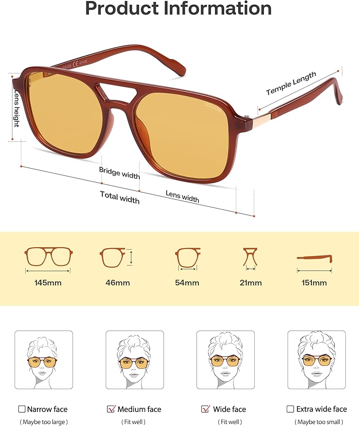 SOJOS Retro Aviator Sunglasses for Women Men,Trendy Rectangle Womens Mens Shades Sun Glasses SJ2202