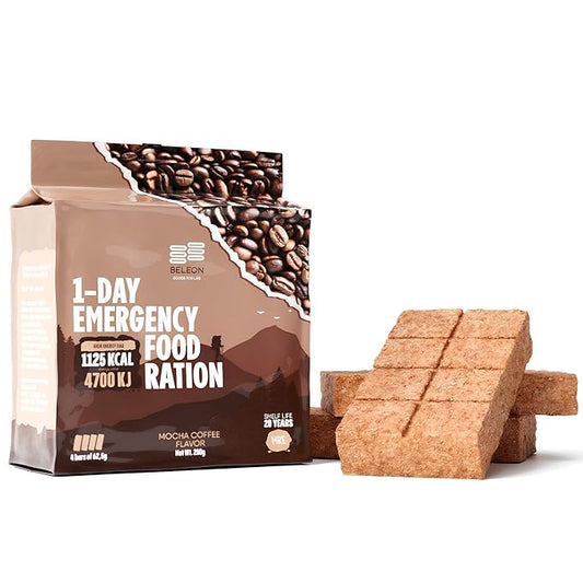 Emergency Food Supply - Coffee Mocha Survival Ration - 20 Years Shelf Life - 1 Day