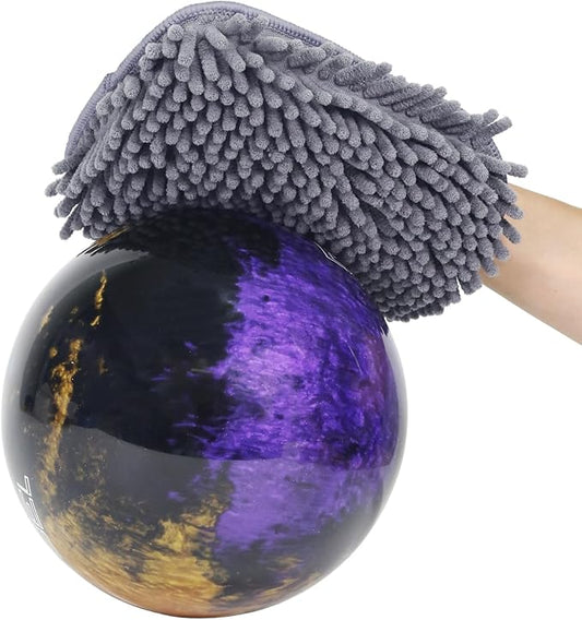 Bowling Towel Shammy Pad - Wearable Soft Bowling Ball Towel, Dual-Sided Chenille & Microfiber Bowling Rag for Easy, Gentle Cleaning, Highly Absorbent Bowling Accessories for Men Women