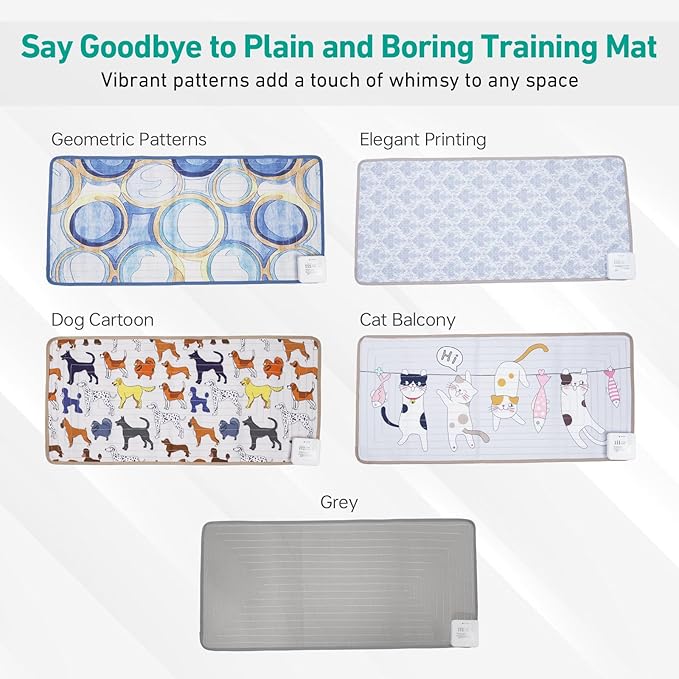 DOGNESS Rechargeable Pet Shock Mat, 31"x15" Safe Cat Scat Repellent Mat Electronic Training Pads Keep Dogs and Cats Off Couch, Bed, Indoor Cat Deterrent Mats (Dog Cartoon)