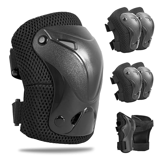 AIDY-PRO Roller Skate Pads Adult Knee And Elbow Pads For Roller Skating, Wrist Guards Skateboarding Protective Gear Adult Knee Pads For Men Women Skating Pads