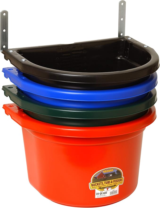 Little Giant® Plastic Fence Feeder | Pig Feeder | Clip On Fence Feeder | Mountable Feed Bucket | 20 Quarts | Green