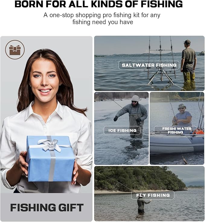 釣りペンチ、フィレナイフ、ハサミ、魚掴み器、フィッシュルーラー付きのプロ釣り道具・用品ツールアクセサリーキット メンズへの釣りギフト 海水釣り フライフィッシング 氷上釣り