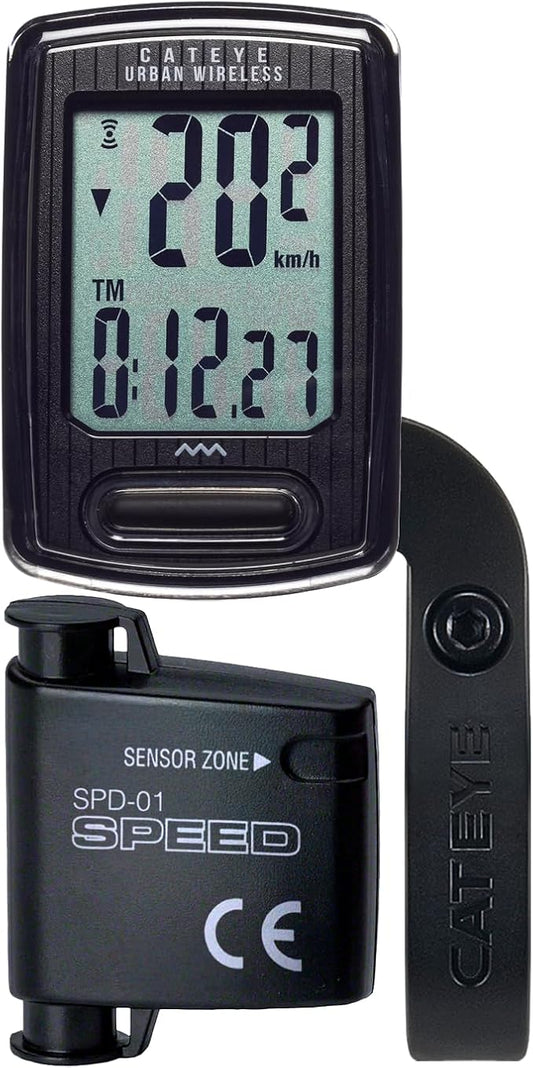 CATEYE Urban Wireless Bike Computer – Analog Speedometer & Odometer with Calorie Tracking, FlexTight™ Mount, Auto Start/Stop, Programmable Odometer & Easy Setup for All Bikes (OF-100)