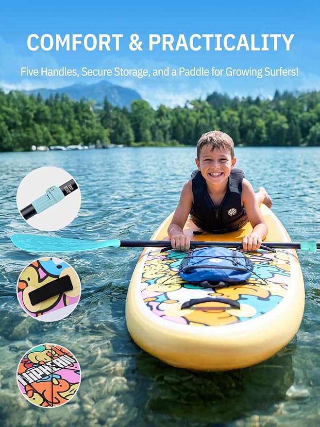Niphean Inflatable Stand Up Paddle Board with SUP Accessories, Anti-Slip EVA Deck, 10’6’’ Inflatable Paddle Boards for Adults & Youth of All Skill Levels