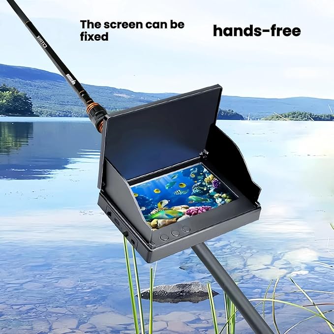 5" Underwater Fishing Camera 98ft Cable, Portable Fish Finder with Camera, Night Vision Ice Fishing Camera, Waterproof Fish Camera for Boat, Kayak & Lake Fishing, Easy to Use for Beginners