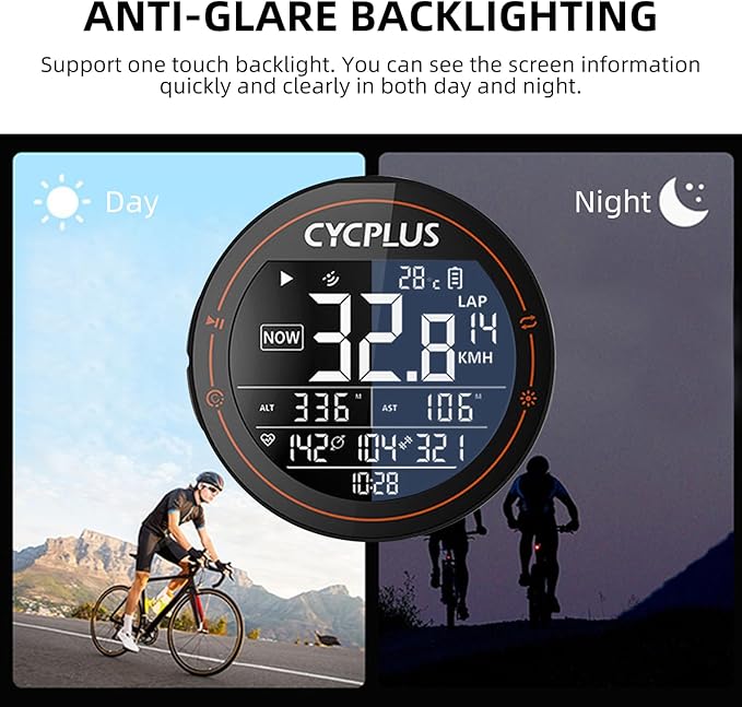 ROCKBROS Bike Computer Wireless GPS Accurate Bike Speedometer with Bluetooth Mini Cycling Computer IPX6 Waterproof ANT+ Bicycle Odometer with Automatic Backlight 2.5" LCD Screen and Larger Battery