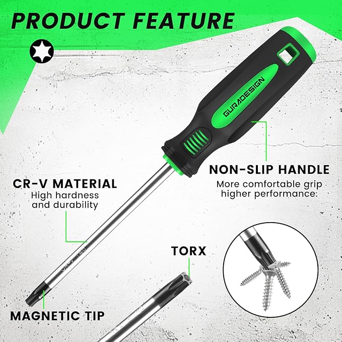 13 Pieces Magnetic Torx Screwdriver Set ，T5 -T40 Star Screwdrivers