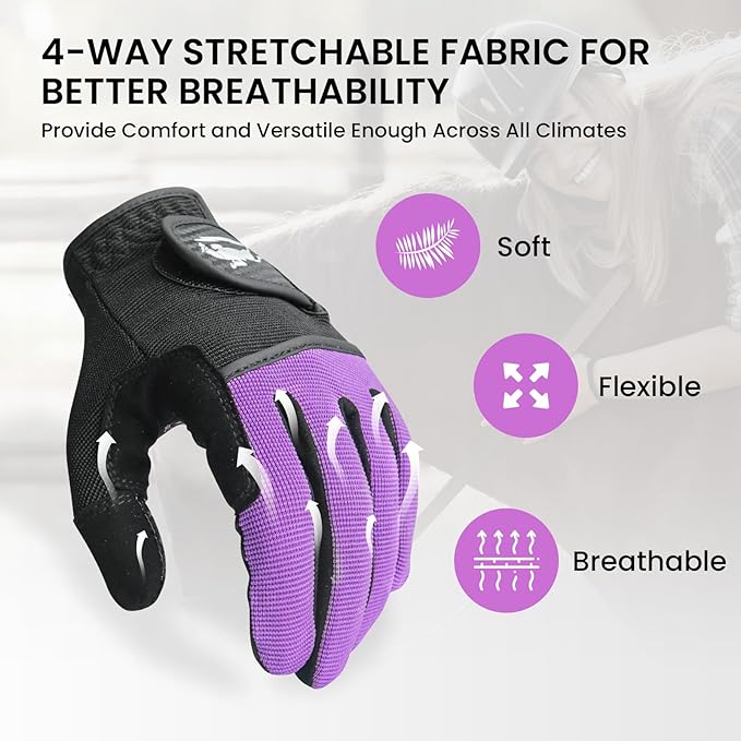 FINGER TEN Womens Horse Riding Gloves Premium Equestrian Horseback Gloves for Ladies, Mesh Breathable Lightweight Comfortable Grip Summer Color Pack