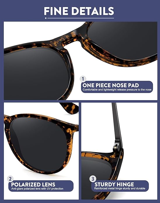 WOWSUN Retro Polarized Sunglasses Womens 2026 Trendy Round Classic Glasses
