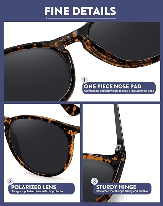 WOWSUN Retro Polarized Sunglasses Womens 2026 Trendy Round Classic Glasses