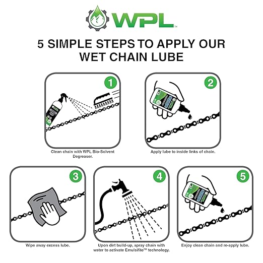 WPL Wet Chain Lube 120ml - Premium Bike Chain Lube for Mountain Bikes and Road Bikes - for Pedal Efficiency and Long Lasting Performance