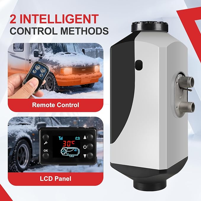 8KW Diesel Heater, 12V/24V Parking Heater with LCD Display, Automatic Start and Stop, for RV Garage Camper Fishing SUV Car Trailer Camper Van Boat (Split type)