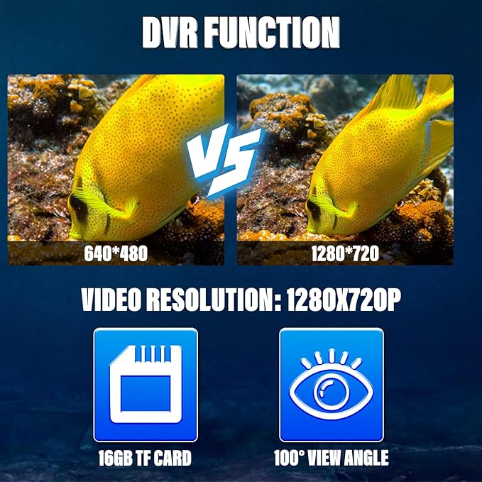 Fishing Camera with Monitor ice Fishing Camera Underwater 1000TVL,98ft/30m Cable for Lake Kayak Boat Saltwater Fishing