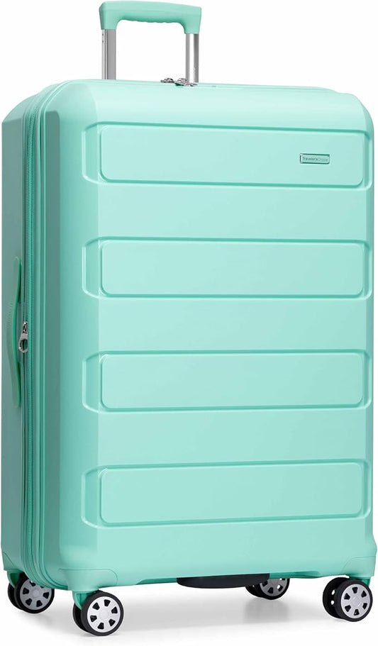 Traveler's Choice Pagosa Hardshell Expandable Luggage with Spinner Wheels, Mint, 30-Inch Large