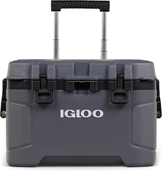 Igloo Trailmate 52Qt Wheeled Cooler, Insulated Hard Shell Ice Chest, Carbonite